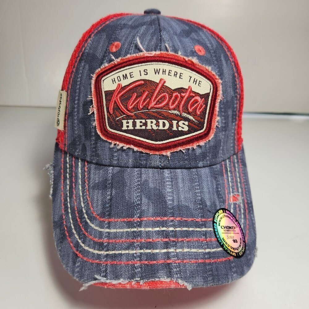 Kubota Distressed Trucker Hat Big Patch Mesh Back Snapback Cap Choko Authentics